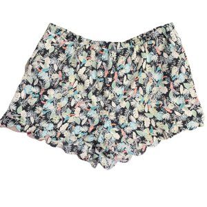LC Lauren Conrad | Scalloped Shorts, Tropical XL High Waist